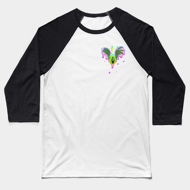 Slime Bird Halloween Baseball T-Shirt by Maze